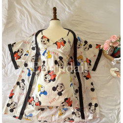 طقم ديزني فستان مع روب ستان 