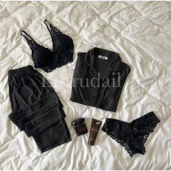 بجامة راقية باردة أسود 