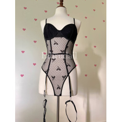 بودي سوت أسود ببيونات مميز 