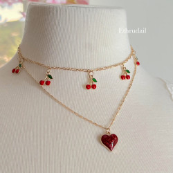 سنسال طبقتين كرز وقلب 