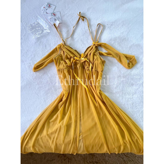 فستان شيفون 3 قطع طويل مفتوح