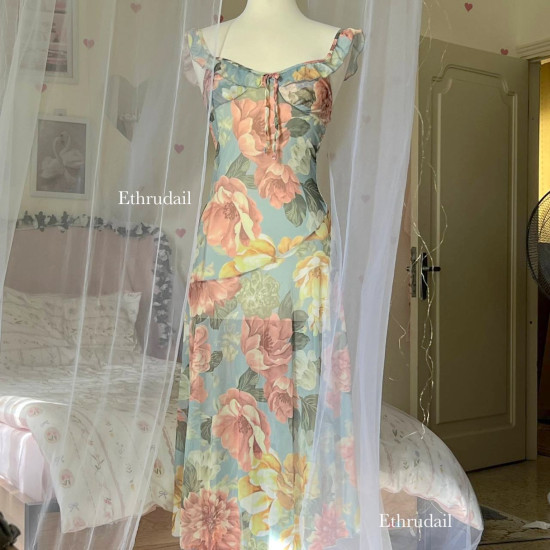 فستان شيفون مورد طويل